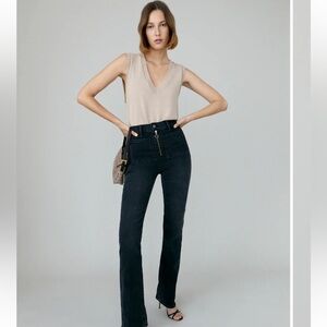 Reformation Peyton Zip Ultra High Rise Bootcut Jeans Size 28
